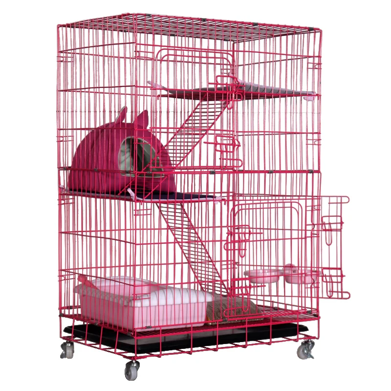 High quality multifunctional foldable oversized free space indoor luxury three-storey cat cage cat house