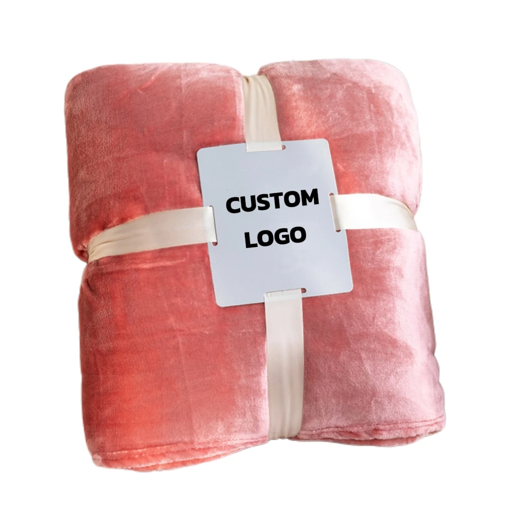 Fleece Throw Blanket Custom Printed Fabric Solid Flannel Warm and Cozy Soft Fuzzy Plush Plaid 100% Polyester Adults Knitted