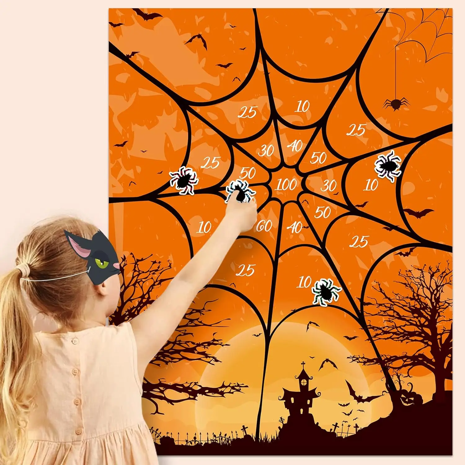 Redwood Halloween Painting Horror Dark Night Bat Castle Retro Poster Custom Printing Paper Family Wall Picture Game Poster