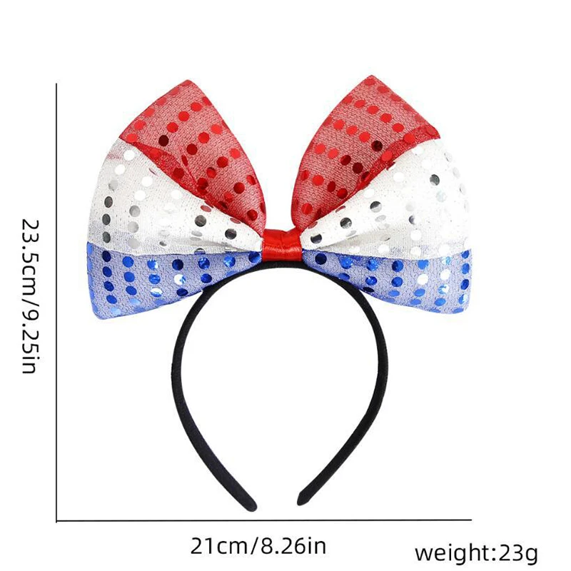 Red white  blue Star shape plastic July 4th American Independence Day Headband for July 4th Independence Day