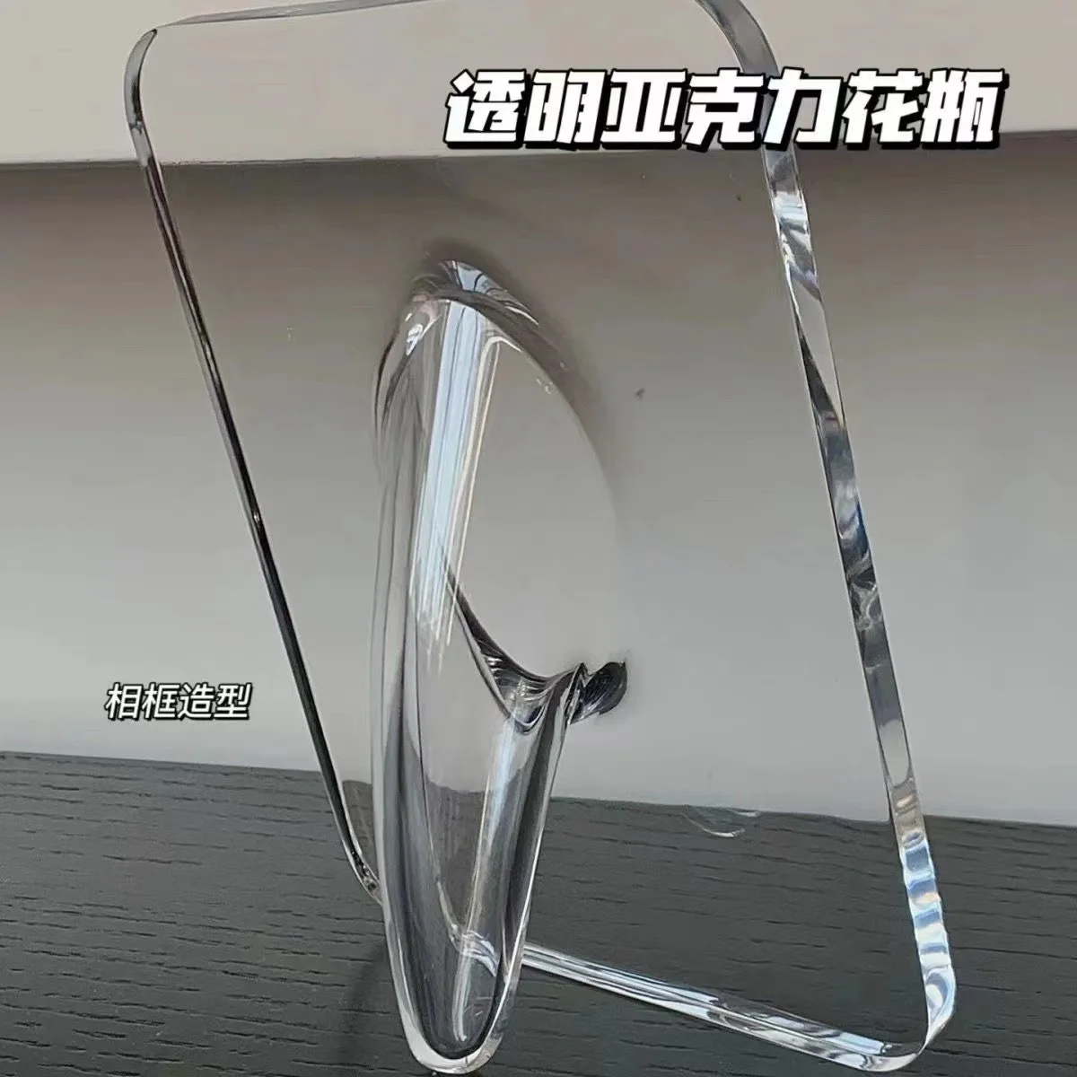 Transparent Acrylic Horizontal Art Decoration Vase Picture Frame Style Plastic Hydroponic Creative Vase