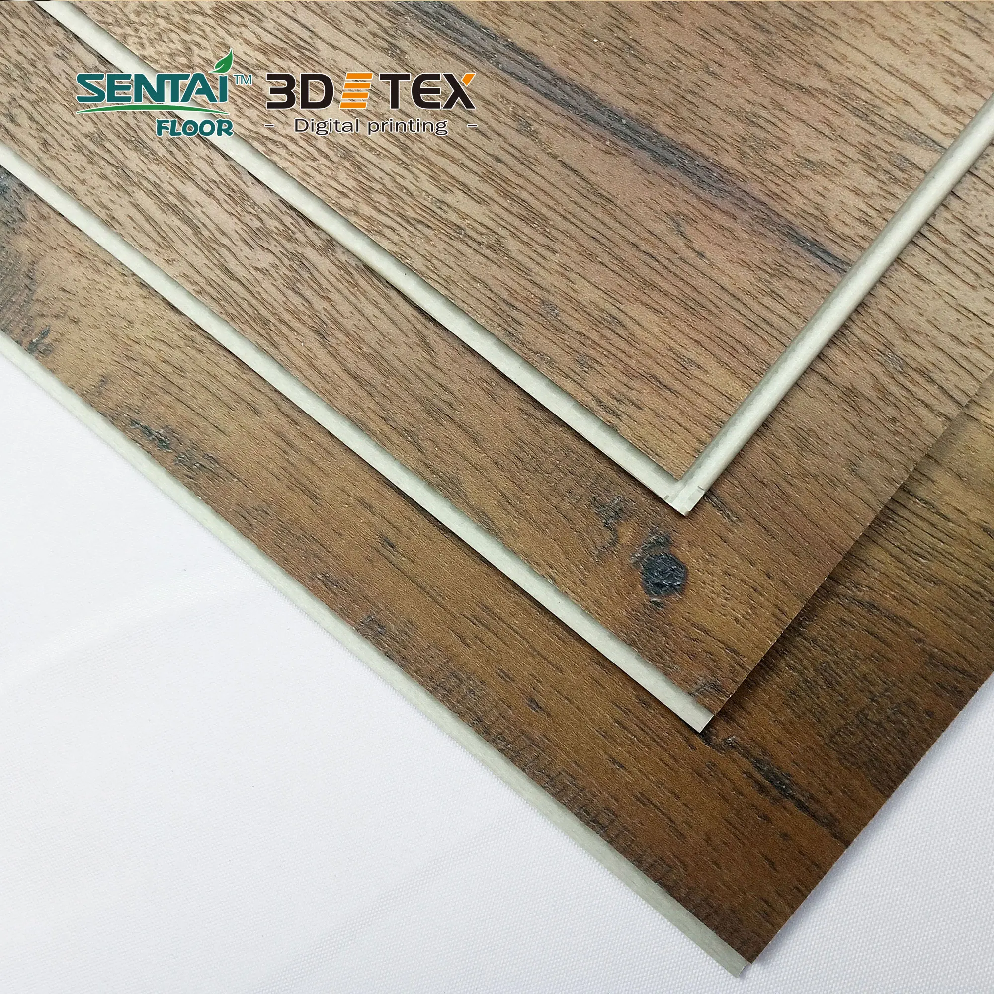 sentai 3D TEX digital printing spc flooring with SPC core vinyl flooring for living room, bed room