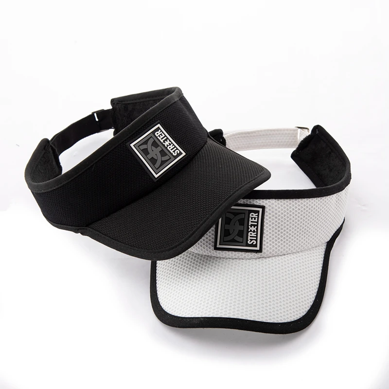 Custom rubber logo Sport Running Sun Visor Cap golf Visor Hats For men Women Quick Dry Fit Visor
