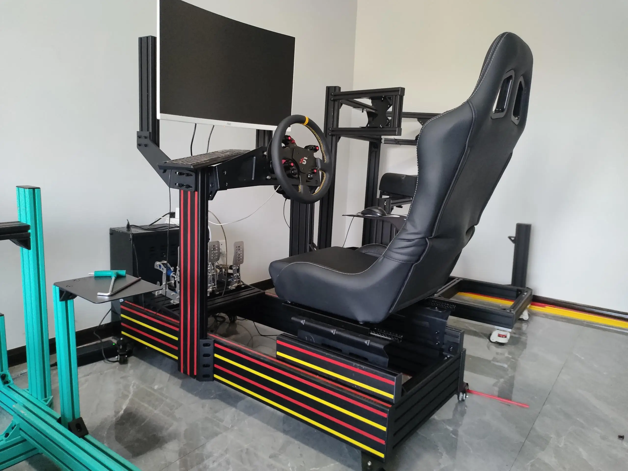 wholesale newly design large stock black color anodized t slot complete sim racing rig supplier from China