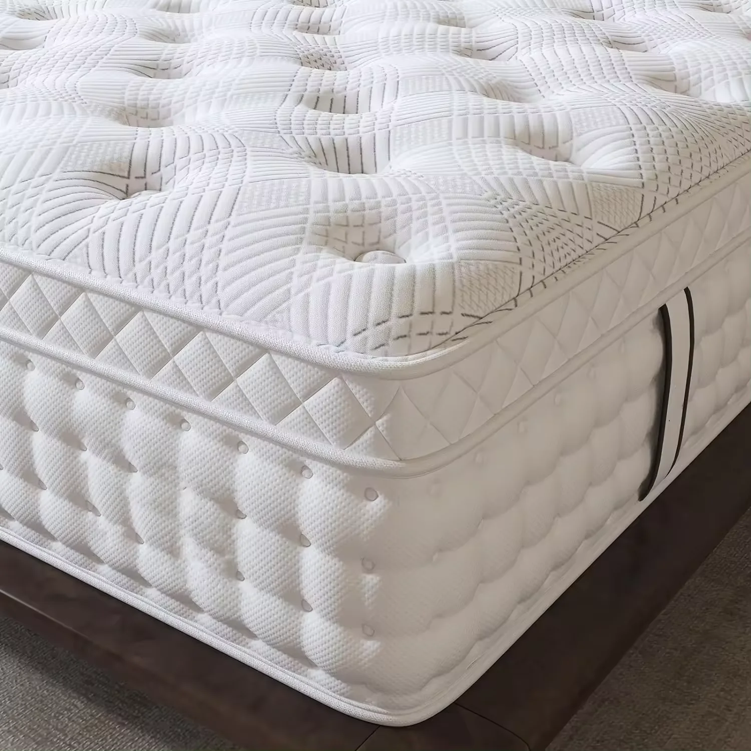 Euro-Top Luxury Design ISO9001  Breathable 12' inch Natural Latex double mattress