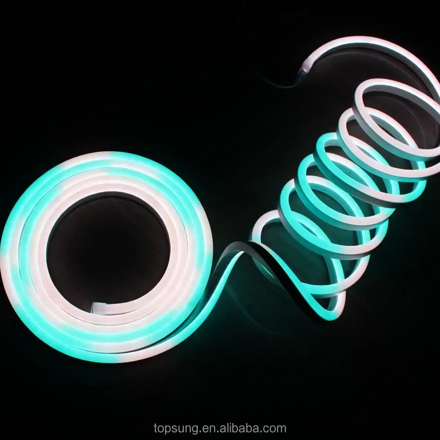 ultra thin neon 24v dmx pixel programmable rgb neon mini multi color double sided rgbic neonflex smart stripe