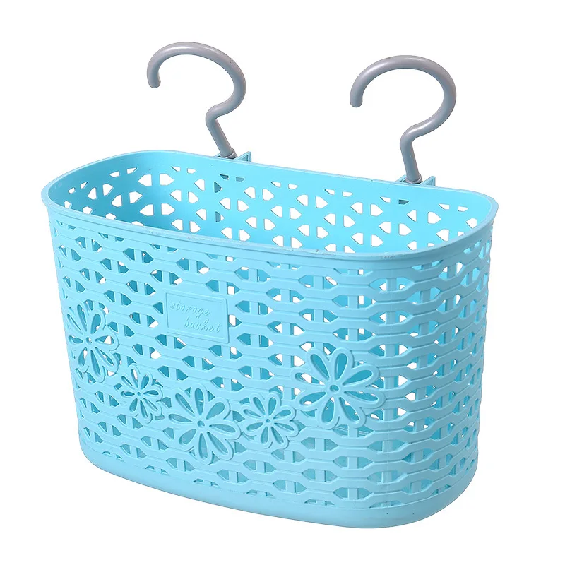 Eco-friendly Colored Bathroom Hanging Plastic Storage Baskets with Hanging Household Usage Wall Hanging Laundry Baskets