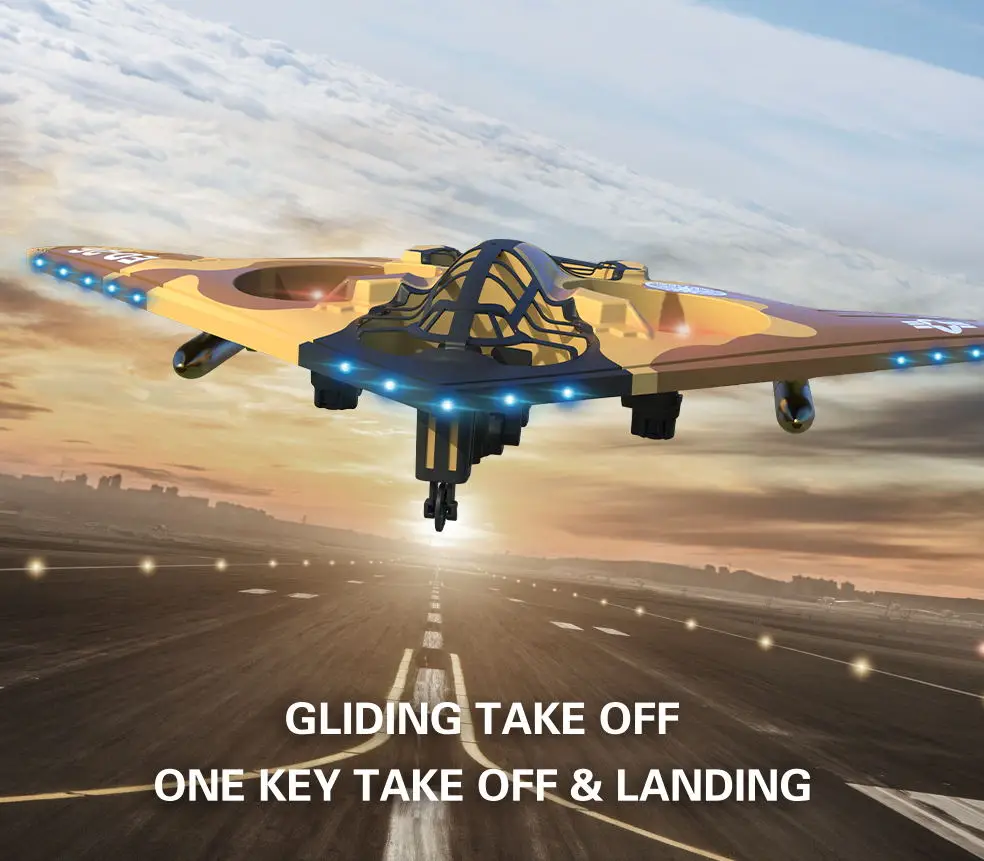 2.4GHZ EPP Foam RC Aircraft Glider Fighter Altitude Hold Rc Plane With 480P Camera LED Lights Aircraft Model Flying Model To