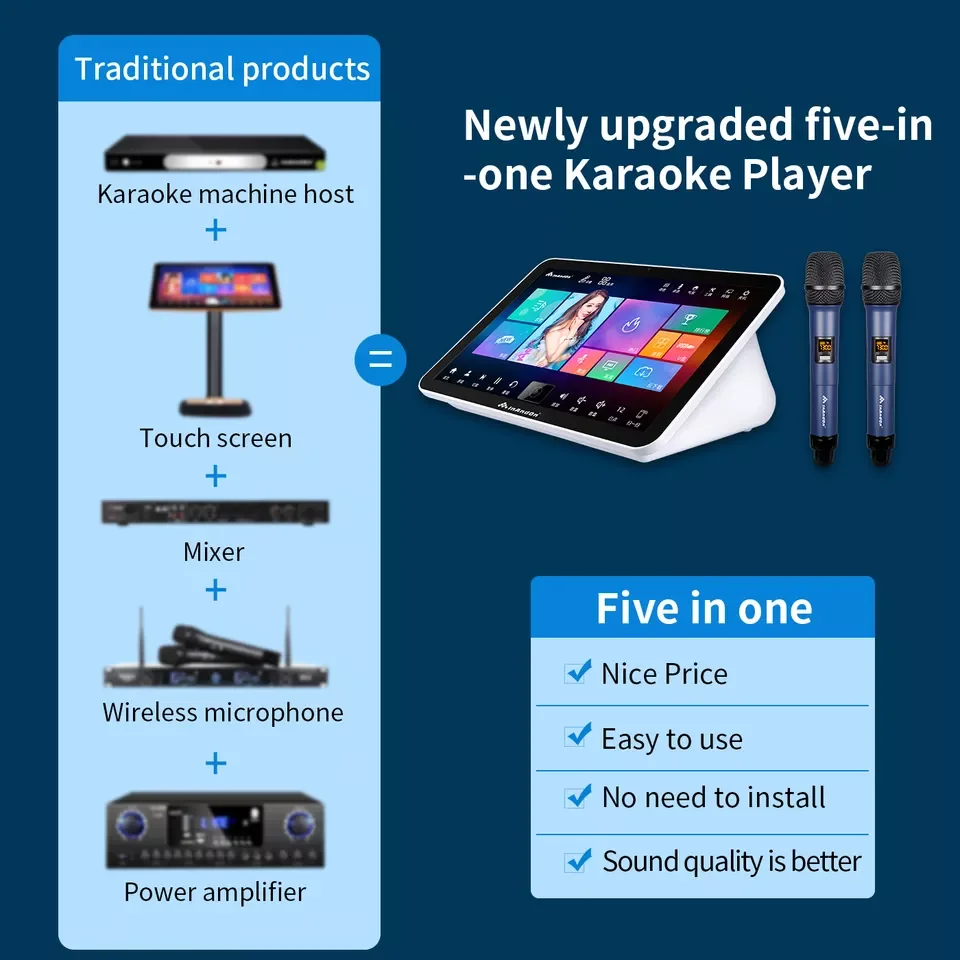 KTV Entertainment 8TB Professional Karaoke System InAndOn Karaoke Player with Amplifier Speakers Chinese Karaoke Machine