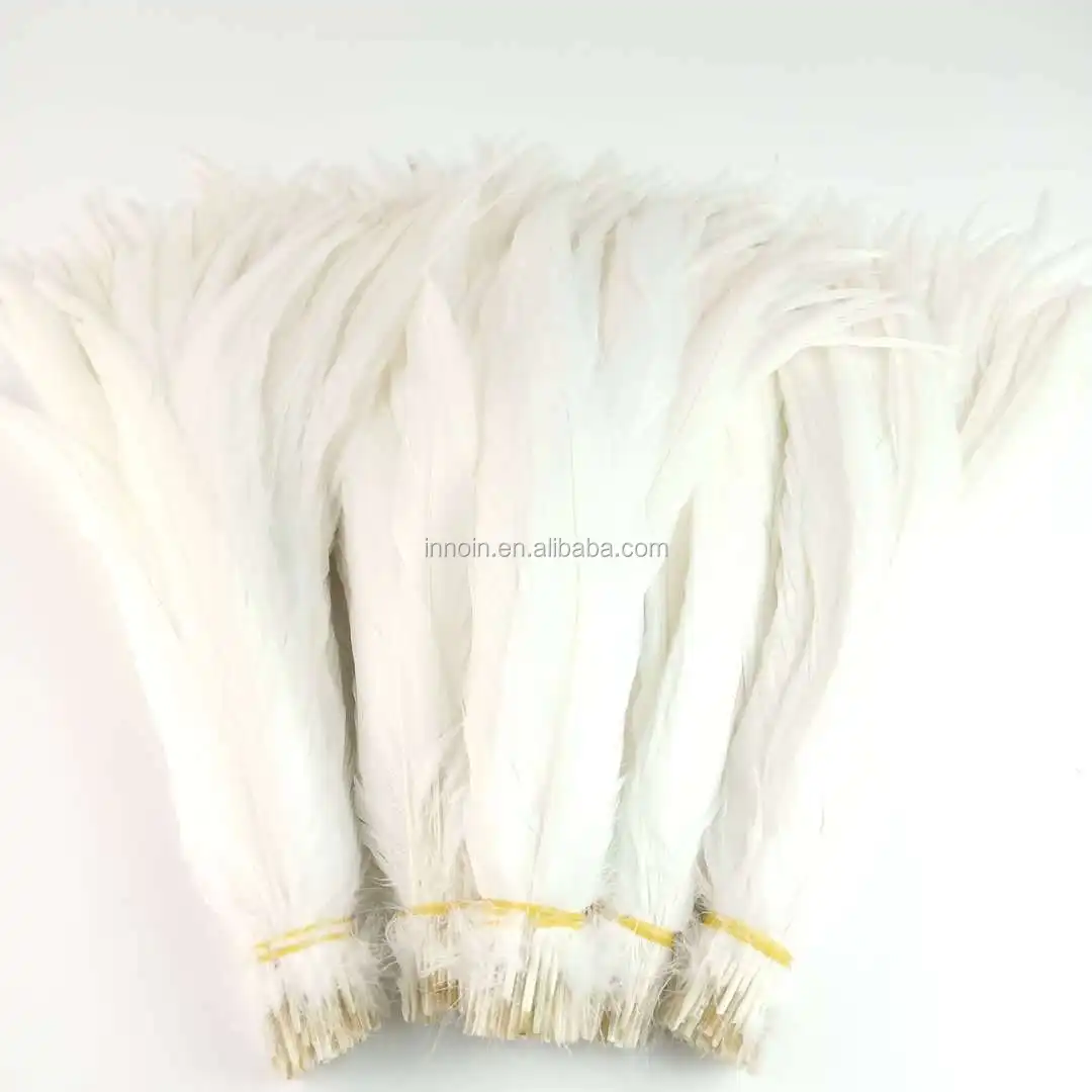 
Cheap 40-45cm DIY Custom White Color Rooster Feather For Decoration 