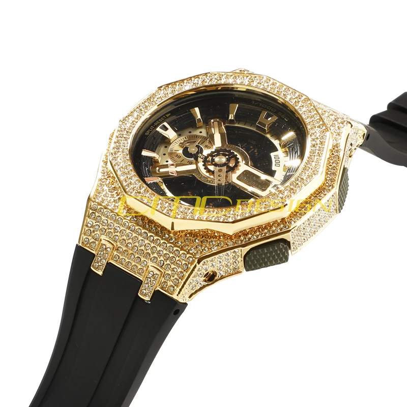 New arrival Luxury Diamond case rubber strap resin watch band for G SHOCK GA-110 watch modification replacement