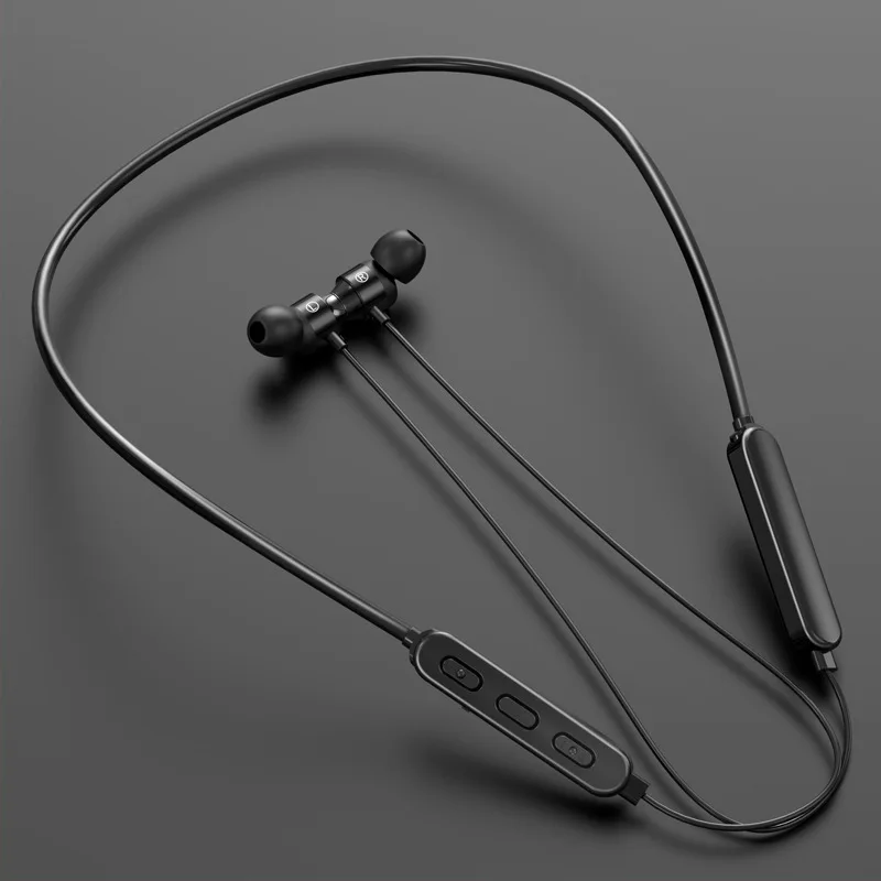 Hot sell sport wireless BT headset with earhook neckband magnetic earbuds
