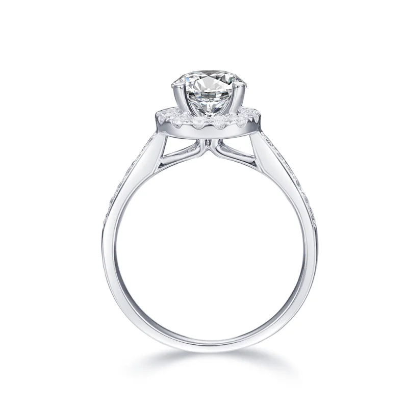 14K белое золото модные роскошные обручальные кольца 1.0CT круглой формы лабораторное выращенное кольцо с бриллиантами ювелирные изделия