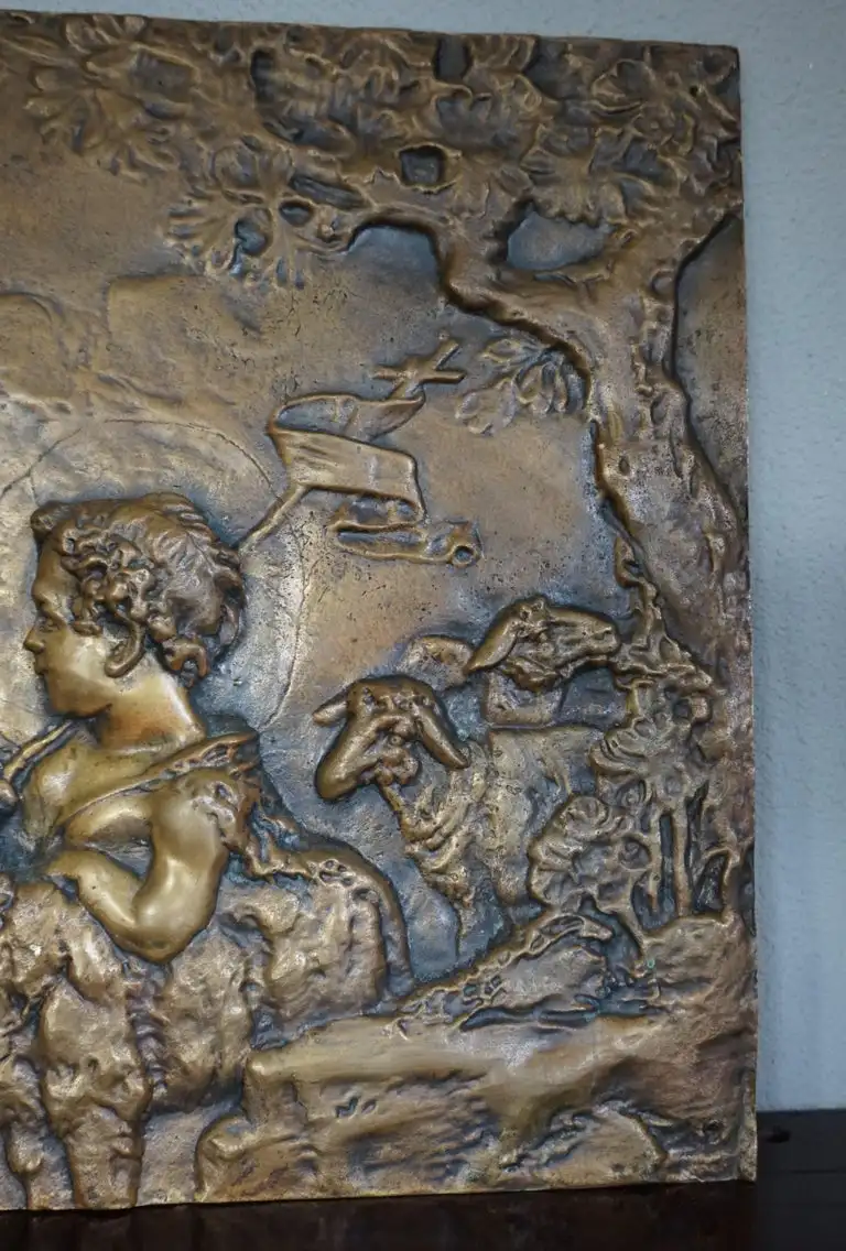 Garden Copper Decoration Bronze 3d Child Wall Relief Art Sculpture