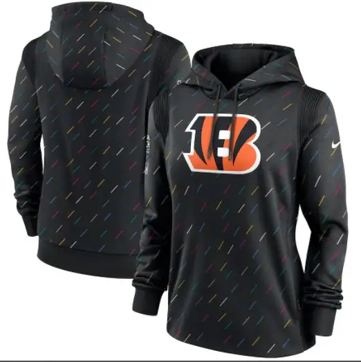 2021 New American Women Football Printed Colorful Black Hoodie Jersey Cincinnati Bengal Personal Custom Any Pattern Team Logo