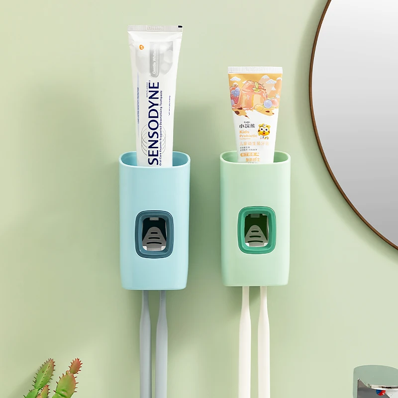 Plastic Hanging Automatic Toothpaste Dispenser Multifunctional Waterproof Toothbrush Holder
