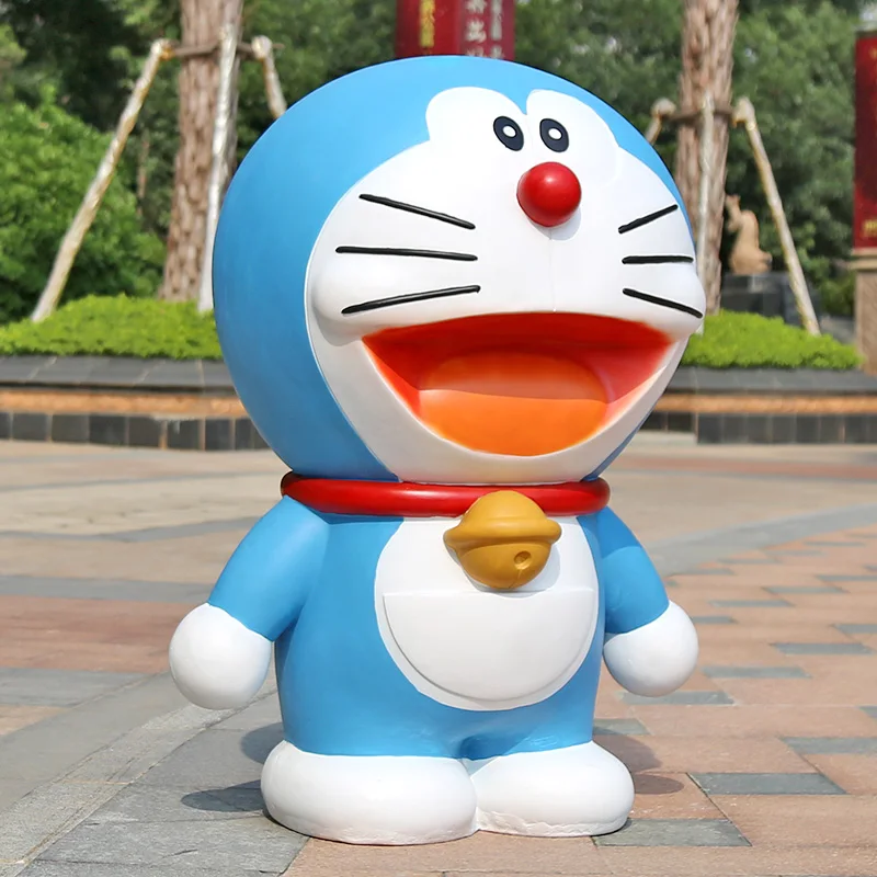 Custom Life Size cute doraemon fiberglass sculpture traveling design resin craft decor handmade arts ornaments For Indoor Decor
