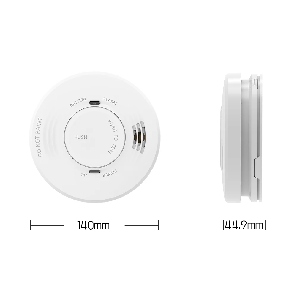 The New Listing Buzzer Fire Alarms System Smoke Detector With 9v Battery Power Home Dual Power Interconnection