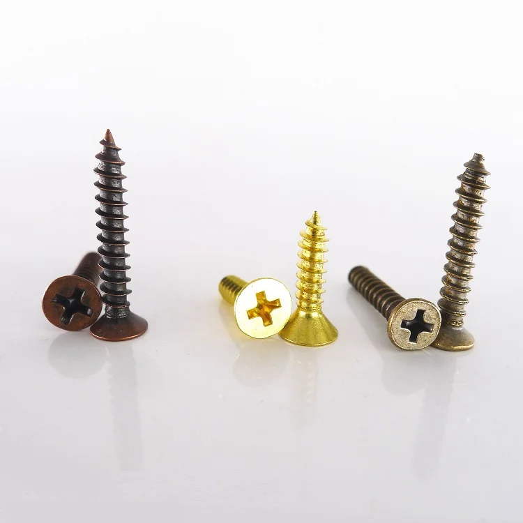 M2x8 Gold plating Carbon steel Cross flat head self tapping screws