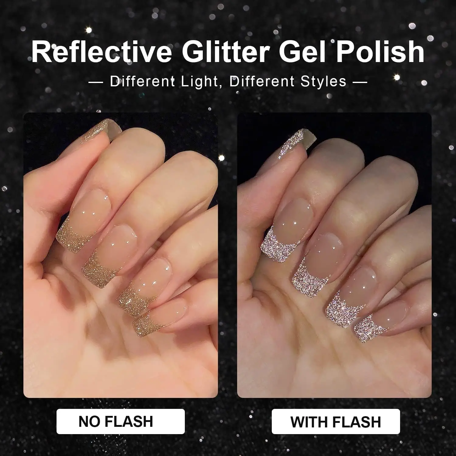 Reflective Glitter Nail Gel Polish Kit UV LED Soak Off Nail Polish Home DIY Manicure Nail Salon Varnish