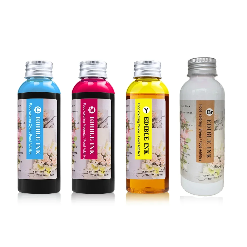 100ML Cake Coffee Ink For Canon For HP For Epson Printer Cake Coffee Chocolate Safe Additive Coffee Machine Ink