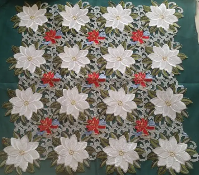 christmas embroidered table cloths with hand cutwork