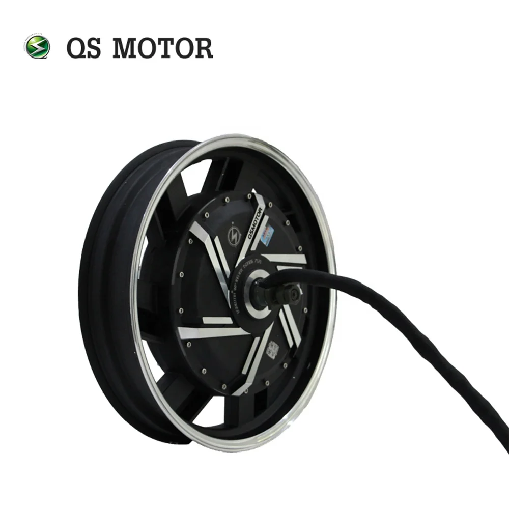 QSMOTOR 17X3.5inch 8000W V3 72V 120kph hub Motor with APT96600 controller power train kits for electric motorcycle