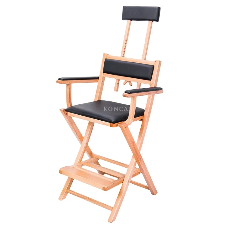 KONCAI FAMA factory Professional Wooden Makeup Chair with headrest Salon Beauty Director Chair KC-IN01
