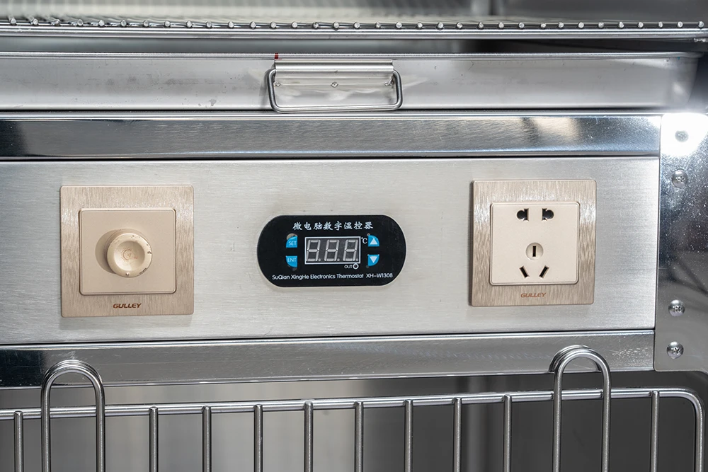 Stainless Steel Portable medical oxygen therapy treatment Small animal veterinary pet clinic cage with IV pole for dogs cats