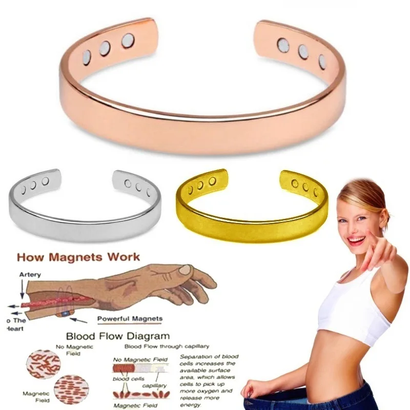 Wholesale Fashion Bracelets Magnetic Bangle Bracelet Energetic Health Copper Split Diabetes Bracelet