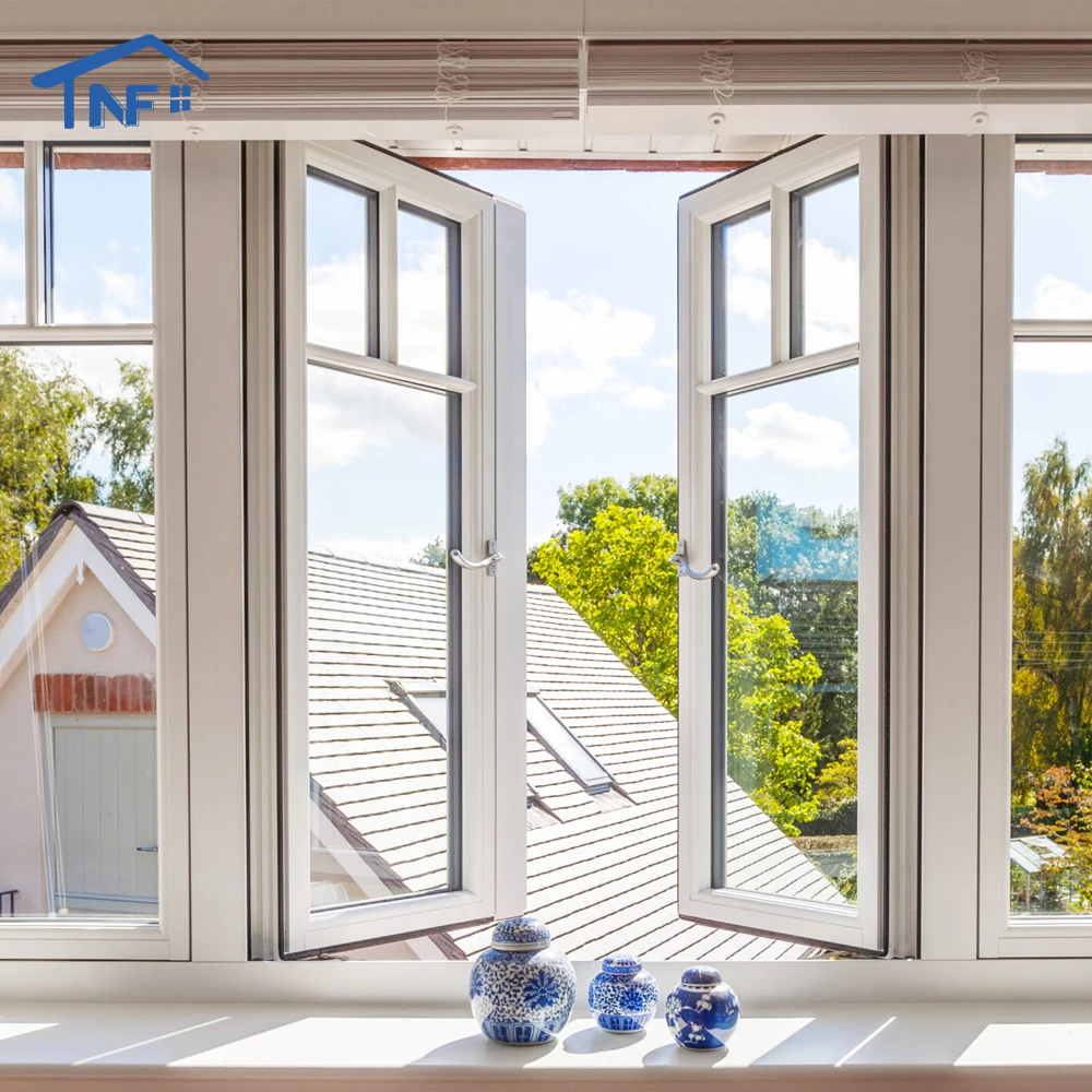 NFRC Aluminum Swing Crate NF AS2047 Certified Low E Tempered Glass Stainless Steel Aluminum Alloy Wall Wooden Horizontal Modern