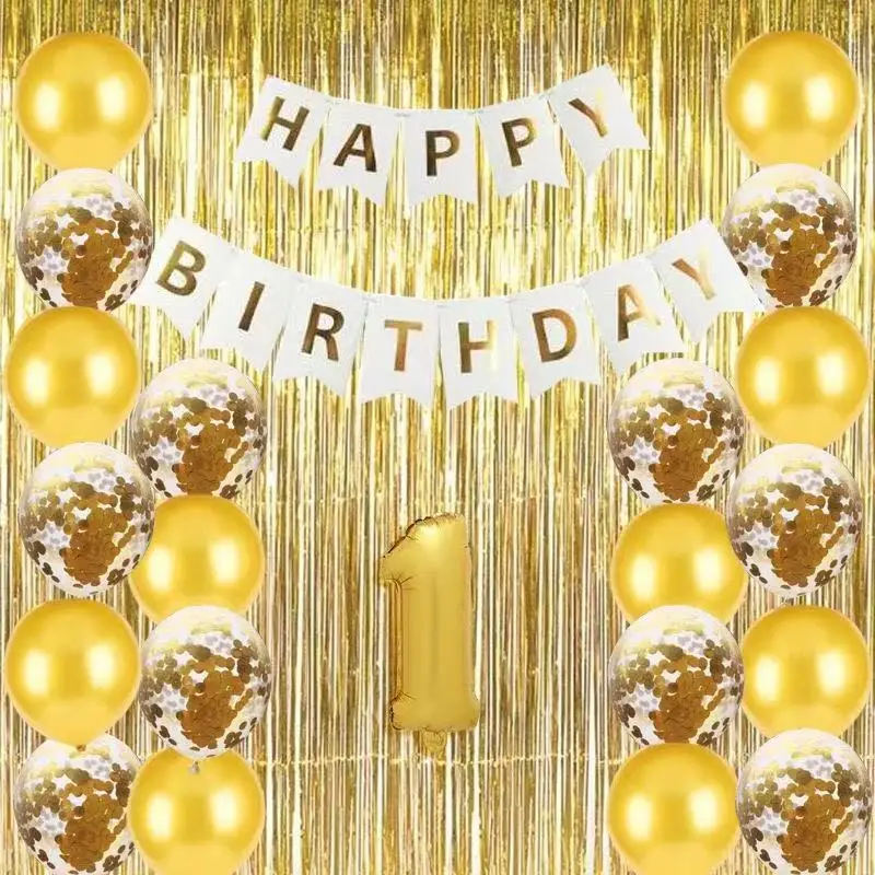 Colourful Birthday  Decoration Wedding Party Supplies Happy Birthday Decoration Set