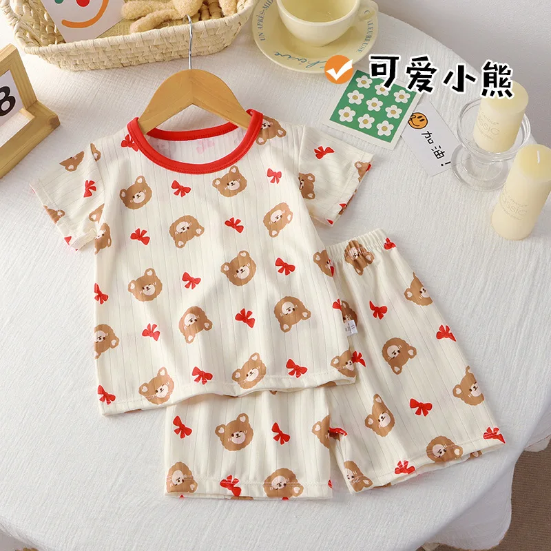 1-8 Yrs Little Bitty Toddler Boys Designer Clothes Kids Summer Dress 2024 T-Shirt Shorts Girls Toddler 2 Piece Clothing Set