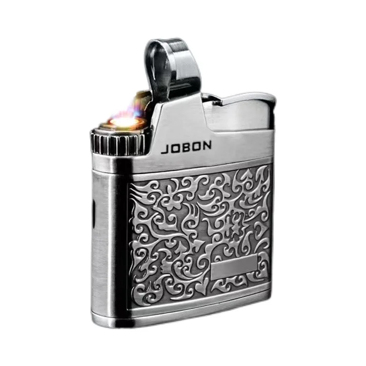 Ветрозащитная газовая зажигалка на заказ винтажная с платиновым нагревательным проводом Классическая рельефным цветком