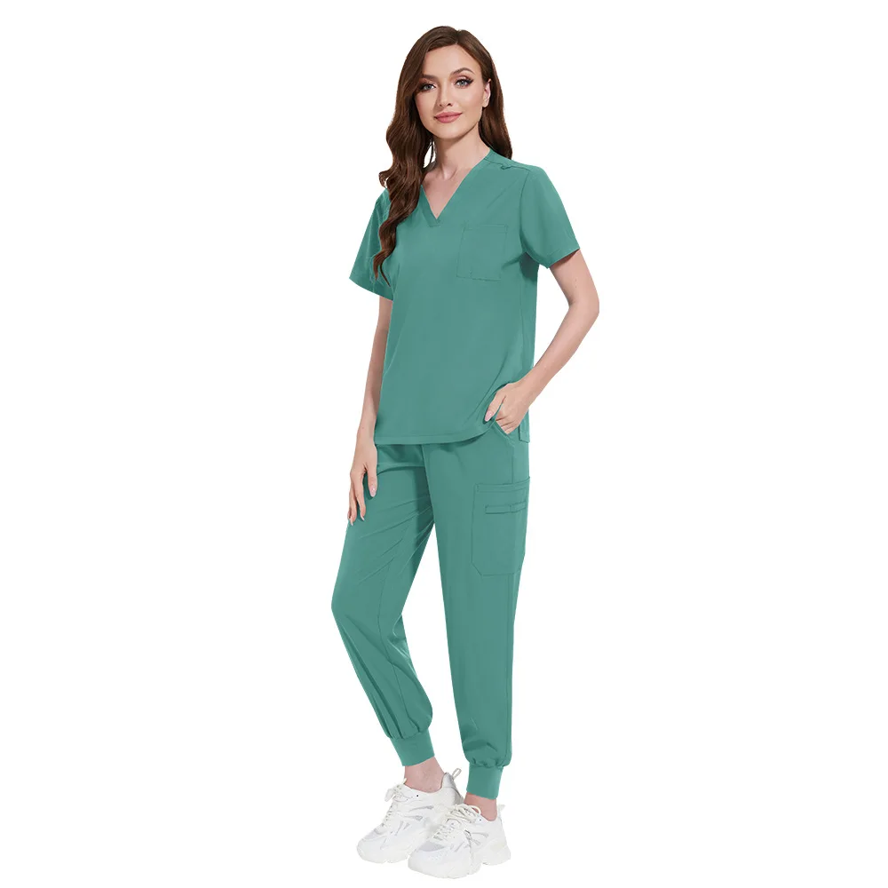 Hot sell elastic quick dry custom logo hospital uniforms scrubs medical work wear spa nurse uniform unisex scrub suit