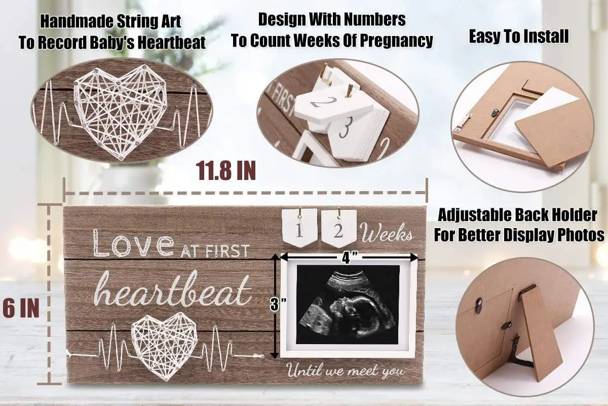 Customized Supplier Ultrasound Sonogram Mothers Day Pregnancy Gifts Wooden Photo Frame Baby Picture Frame