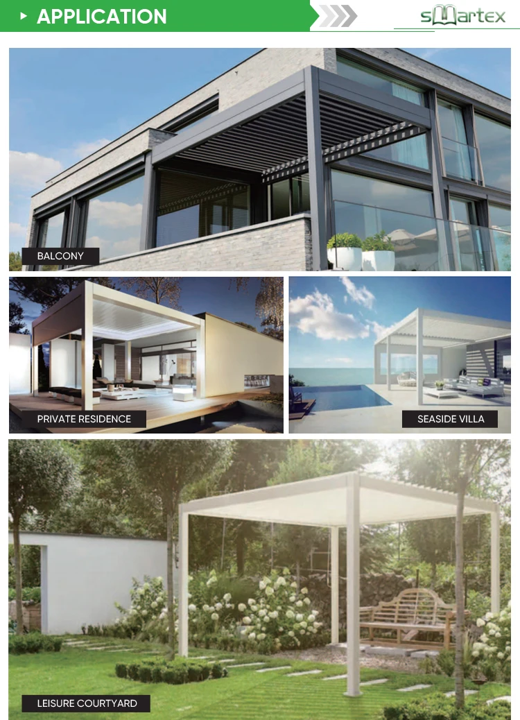 European Style Motorized Customizable Size 3x6 Luxury Modern Terrace Cover Electric Pergolar aluminium Outdoor Courtyard