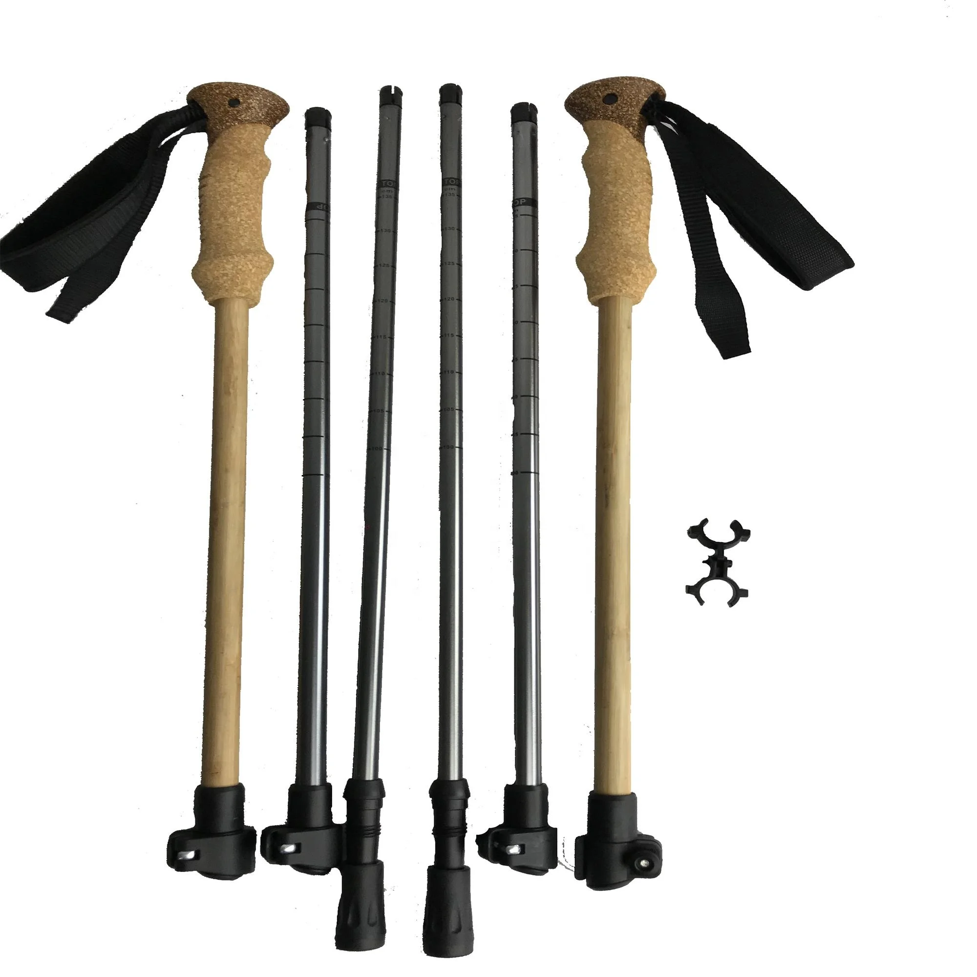 High Quality lightweight nordic cork handle best trekking pole hiking walking sticks for sale