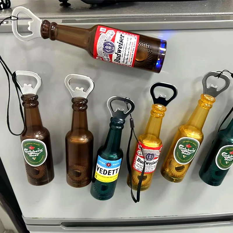 Factory Price Practical Stainless Steel Beer Bottle Shape Wine Opener Kitchen Playable Music 3D Bottle Opener