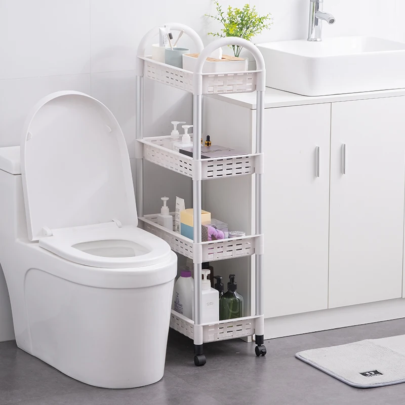 Rugged universal wheel movable multi-layer storage shelving household storage