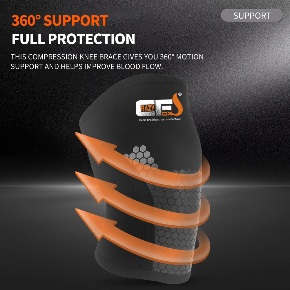 5mm Neoprene Knee Sleeves Support Compression Knee Braces Non-slip Silicone Knee Pads for Weightlifting,Crossfit,Basketball,Gym