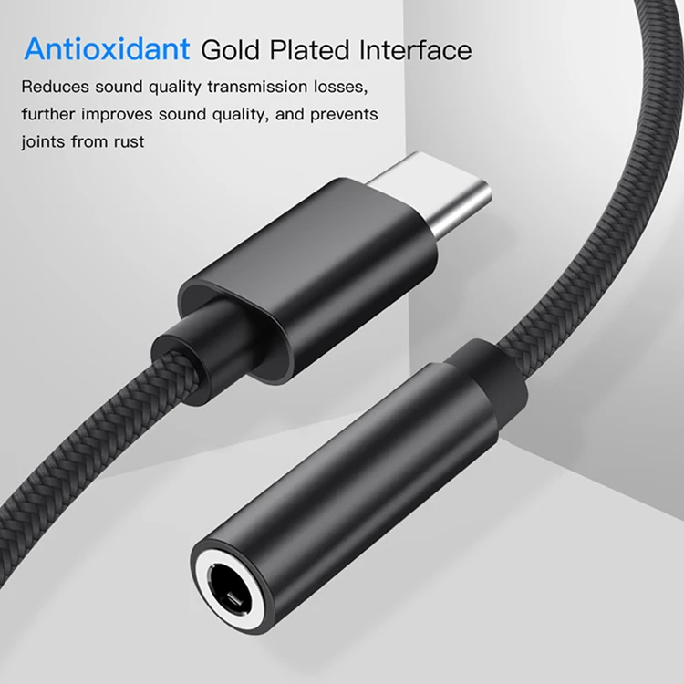 Оптовая продажа Кабель-адаптер для наушников 12 см 3 5 фута типа C на мм USB Aux аудио
