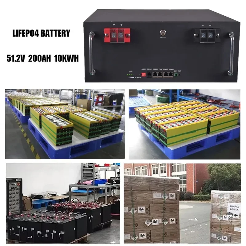 Smart Bms Rechargeable Lithium Ion Batteries 10kwh Lifepo4 Solar Home Rack Mounted Energy Storage 51.2V 200ah Lifepo4 Battery