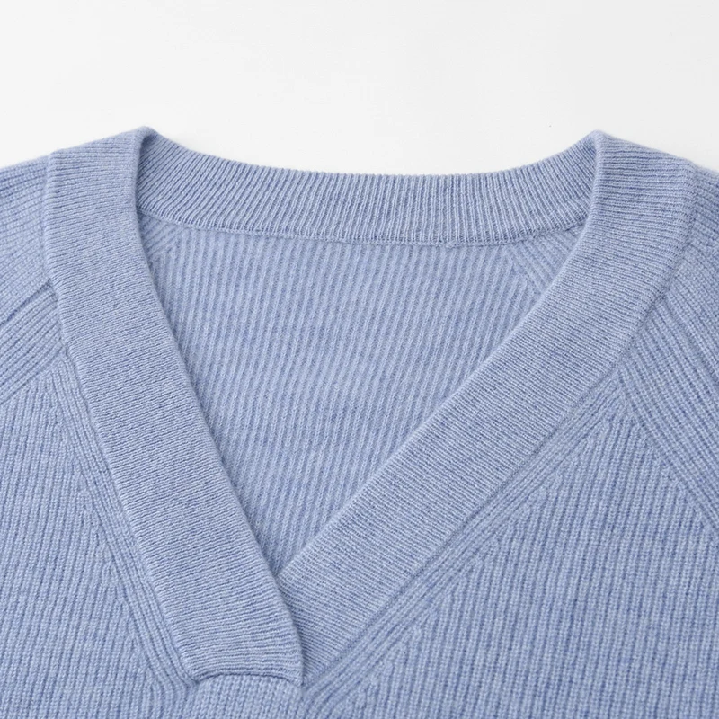 GUOOU autumn new arrival casual oversize v-neck long sleeve winter sweater women