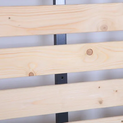 Solid Wood Twin XL Bed Slat with Metal Platform Mattress Supportive Frame