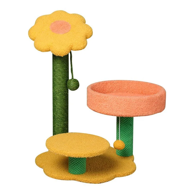 Luxury cute strong and durable sisal scratching post cat flower tree for cats