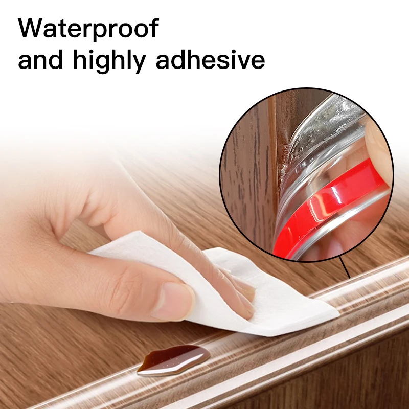 Self-Adhesive Edge Protection Strip - Flexible Molding for Door, Window, and Furniture Safety