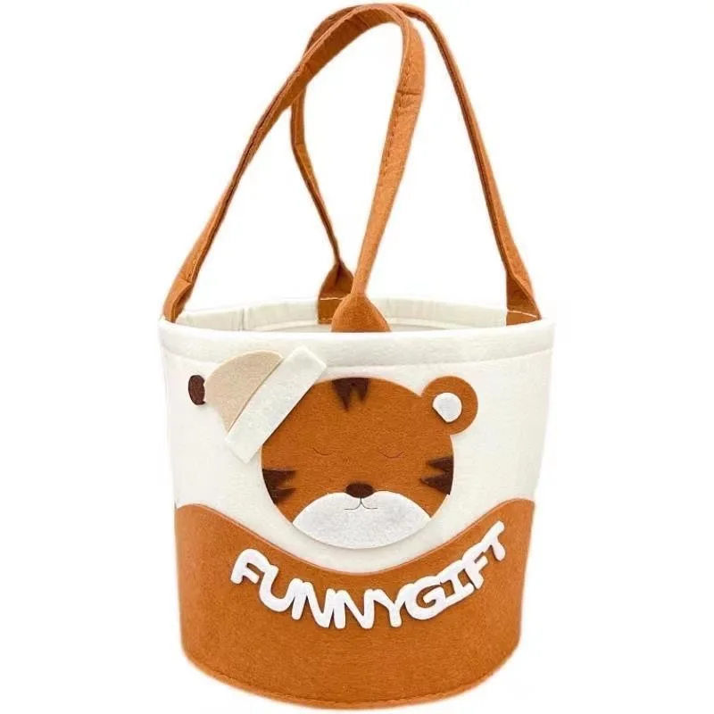 New Cartoon Tiger Felt Bag Full Moon Gift Cartoon Felt Bag