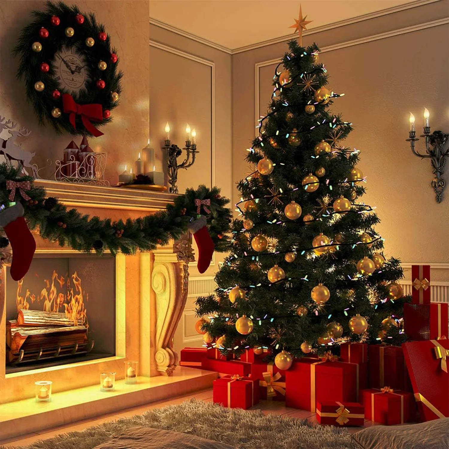 Artificial Holiday Pin Tree with Solid Foldable Metal Stand 6FT Christmas Tree