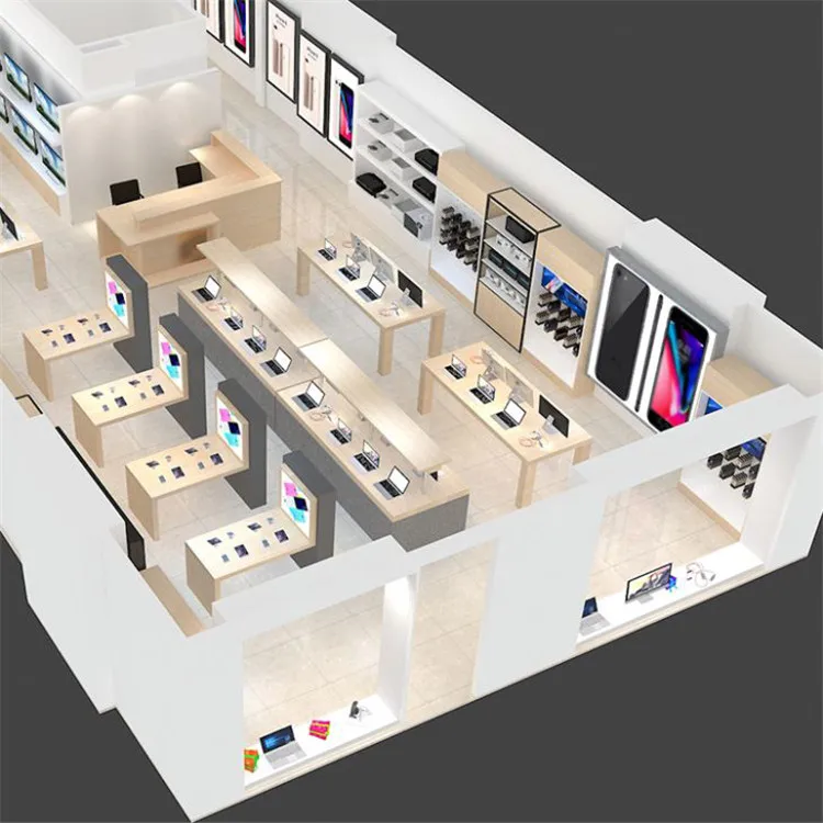 Mobile Phone Shop Counter Table Shop Interior Decoration Customized Mobile Phone Shop Layout Design